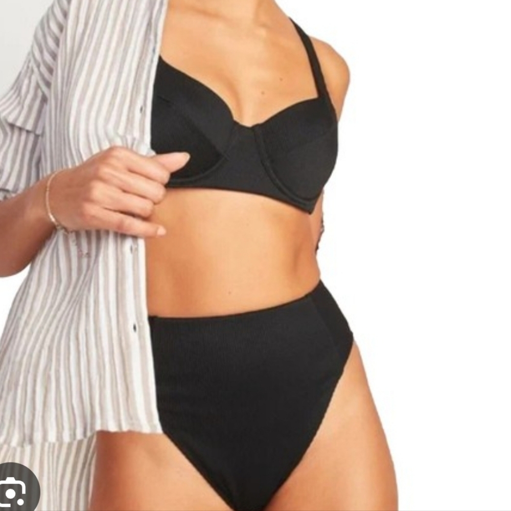 Old Navy Black High Waist Swim Set. S/M
